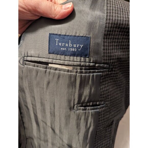 Turnbury 46R 2 Button Wool Houndstooth Blazer Jacket - Picture 15 of 16